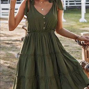 Boho Sundress Spring Summer sleeveless, adjustable